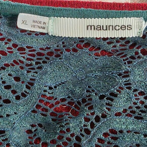 Maurices Teal Lace Back Long Sleeve Cardigan XL - Picture 6 of 7